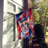 French Bulldog Patriotic American House Flag