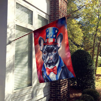 French Bulldog Patriotic American House Flag
