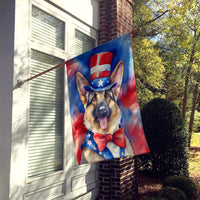 German Shepherd Patriotic American House Flag