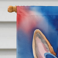 German Shepherd Patriotic American House Flag