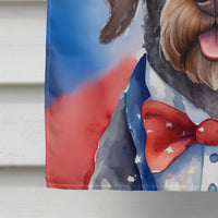 German Wirehaired Pointer Patriotic American House Flag