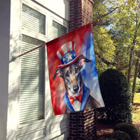 Greyhound Patriotic American House Flag