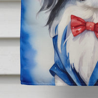Japanese Chin Patriotic American House Flag