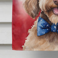 Labradoodle Patriotic American House Flag