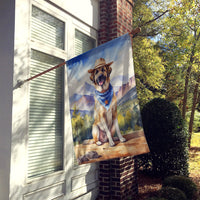 Anatolian Shepherd Cowboy Welcome House Flag