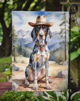 Bluetick Coonhound Cowboy Welcome Garden Flag