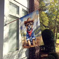 Border Terrier Cowboy Welcome House Flag