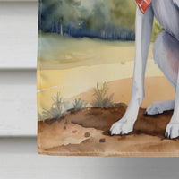 Borzoi Cowboy Welcome House Flag