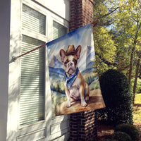 French Bulldog Cowboy Welcome House Flag