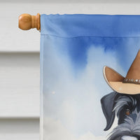 Giant Schnauzer Cowboy Welcome House Flag