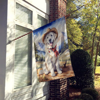 Great Pyrenees Cowboy Welcome House Flag