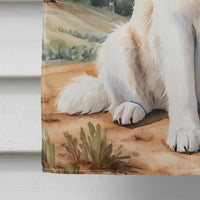 Great Pyrenees Cowboy Welcome House Flag