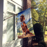 Irish Setter Cowboy Welcome House Flag