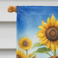 Border Terrier in Sunflowers House Flag