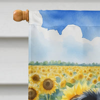Borzoi in Sunflowers House Flag