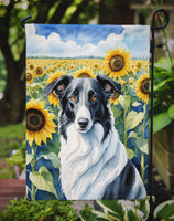 Borzoi in Sunflowers Garden Flag
