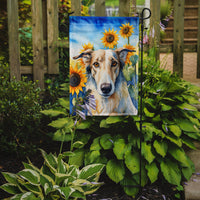 Borzoi in Sunflowers Garden Flag