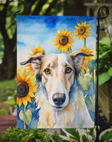 Borzoi in Sunflowers Garden Flag