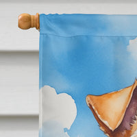 Fox Terrier in Sunflowers House Flag