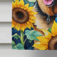 German Shepherd in Sunflowers House Flag