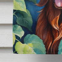 Irish Setter in Sunflowers House Flag