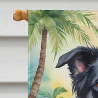 Border Collie Luau House Flag