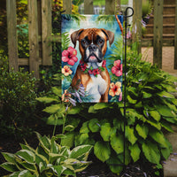 Boxer Luau Garden Flag
