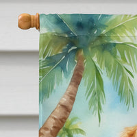 Golden Retriever Luau House Flag