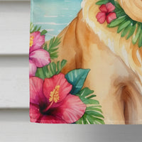 Golden Retriever Luau House Flag