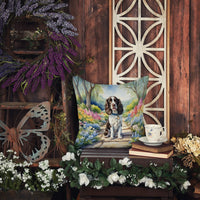 English Springer Spaniel Spring Path Throw Pillow