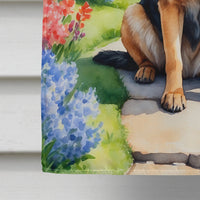 German Shepherd Spring Path House Flag