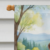 German Wirehaired Pointer Spring Path House Flag