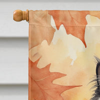 Himalayan Cat in Fall Leaves House Flag