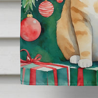 Malayan Cat By the Christmas Tree House Flag