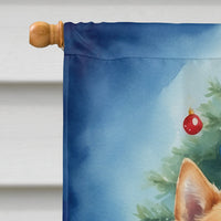 Finnish Spitz Christmas Reindeer House Flag