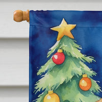 Fox Terrier Christmas Reindeer House Flag