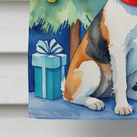 Fox Terrier Christmas Reindeer House Flag