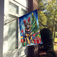 German Shepherd Christmas Reindeer House Flag