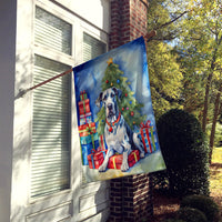 Harlequin Great Dane Christmas Reindeer House Flag