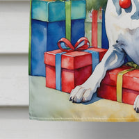Harlequin Great Dane Christmas Reindeer House Flag
