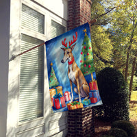 Greyhound Christmas Reindeer House Flag