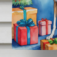 Greyhound Christmas Reindeer House Flag
