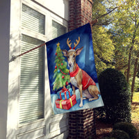 Italian Greyhound Christmas Reindeer House Flag