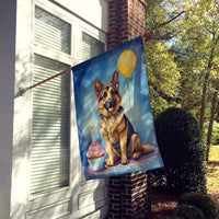 German Shepherd Happy Birthday House Flag