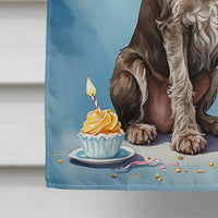 German Wirehaired Pointer Happy Birthday House Flag