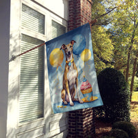 Greyhound Happy Birthday House Flag