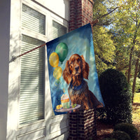 Irish Setter Happy Birthday House Flag