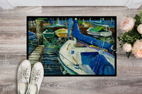 Night on the Docks Sailboat Indoor or Outdoor Mat 24x36 JMK1031JMAT