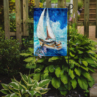 Sailboats in Blue Flag Garden Size JMK1153GF