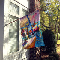 Purple Sailboats Flag Canvas House Size JMK1165CHF